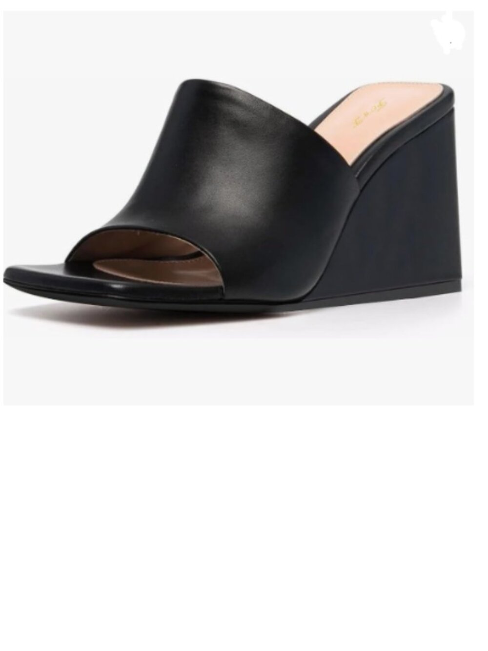 FOWT Black Wedge High Heel Open Toe Mules Slip On Summer Casual Dress Shoes